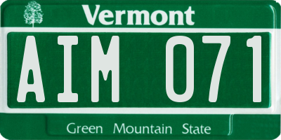 VT license plate AIM071