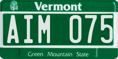 VT license plate AIM075