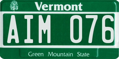 VT license plate AIM076