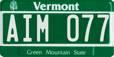 VT license plate AIM077