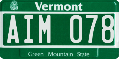 VT license plate AIM078
