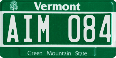 VT license plate AIM084
