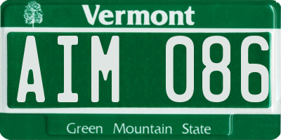 VT license plate AIM086