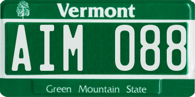 VT license plate AIM088