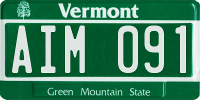 VT license plate AIM091