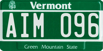 VT license plate AIM096