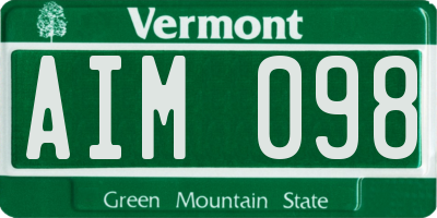 VT license plate AIM098