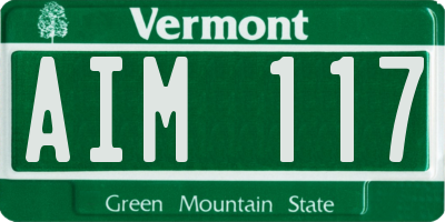 VT license plate AIM117