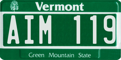 VT license plate AIM119