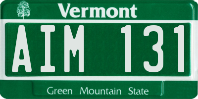 VT license plate AIM131