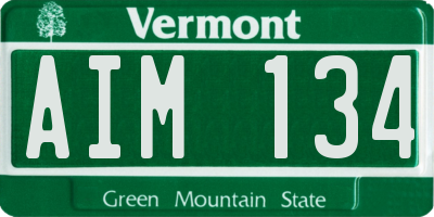 VT license plate AIM134