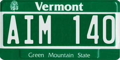VT license plate AIM140