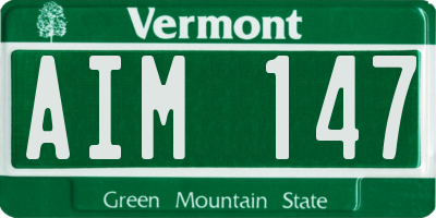 VT license plate AIM147