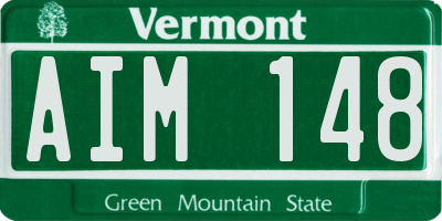 VT license plate AIM148