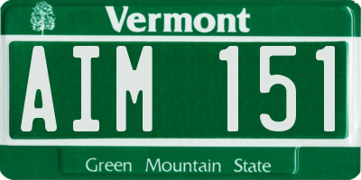 VT license plate AIM151