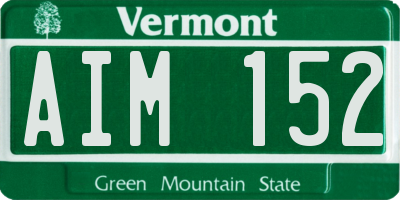 VT license plate AIM152