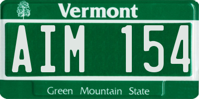 VT license plate AIM154