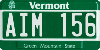VT license plate AIM156