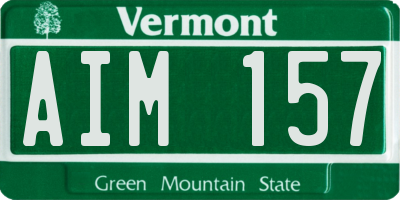 VT license plate AIM157
