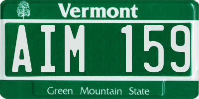 VT license plate AIM159