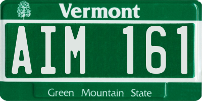 VT license plate AIM161
