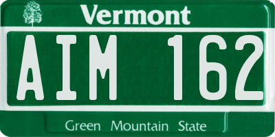 VT license plate AIM162