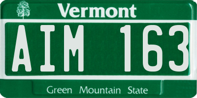VT license plate AIM163
