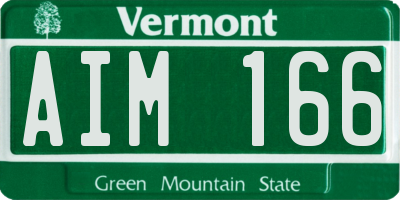 VT license plate AIM166