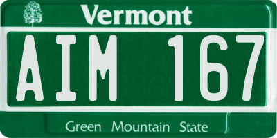 VT license plate AIM167