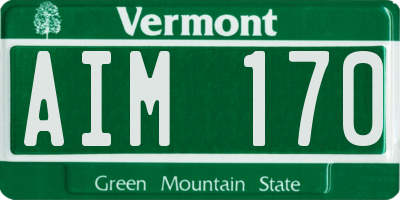 VT license plate AIM170