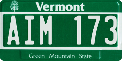 VT license plate AIM173