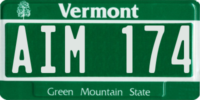 VT license plate AIM174