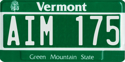 VT license plate AIM175