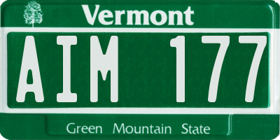 VT license plate AIM177
