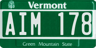 VT license plate AIM178
