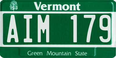 VT license plate AIM179