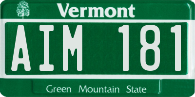 VT license plate AIM181