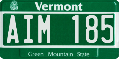 VT license plate AIM185