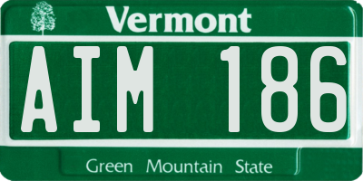VT license plate AIM186