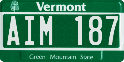 VT license plate AIM187