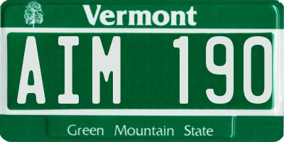 VT license plate AIM190