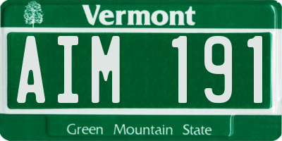 VT license plate AIM191