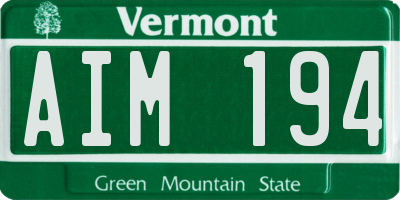 VT license plate AIM194