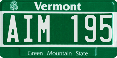 VT license plate AIM195