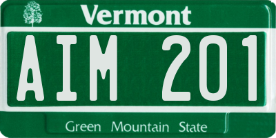 VT license plate AIM201
