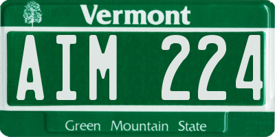 VT license plate AIM224