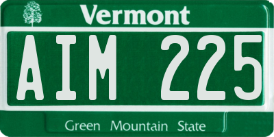 VT license plate AIM225