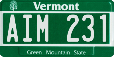 VT license plate AIM231