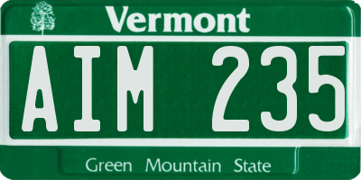 VT license plate AIM235