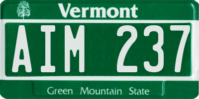 VT license plate AIM237